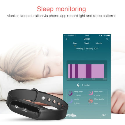 CHIGU C6 0.69 inch OLED Display Bluetooth Smart Bracelet, Support Heart Rate Monitor / Pedometer / Calls Remind / Sleep Monitor / Sedentary Reminder / Alarm / Anti-lost, Compatible with Android and iOS Phones (Black)-garmade.com