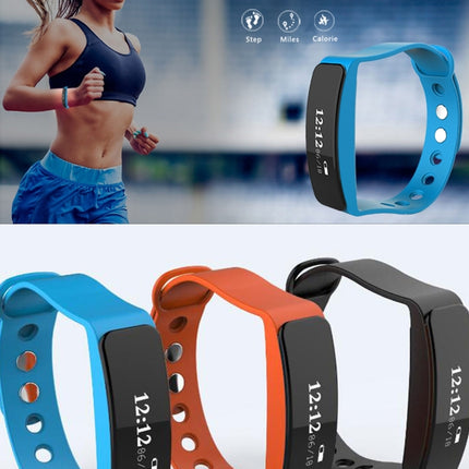 TLW05 0.86 inch OLED Display Bluetooth Smart Bracelet, IP66 Waterproof Support Pedometer / Calls Remind / Sleep Monitor / Sedentary Reminder / Alarm / Remote Capture, Compatible with Android and iOS Phones (Blue)-garmade.com