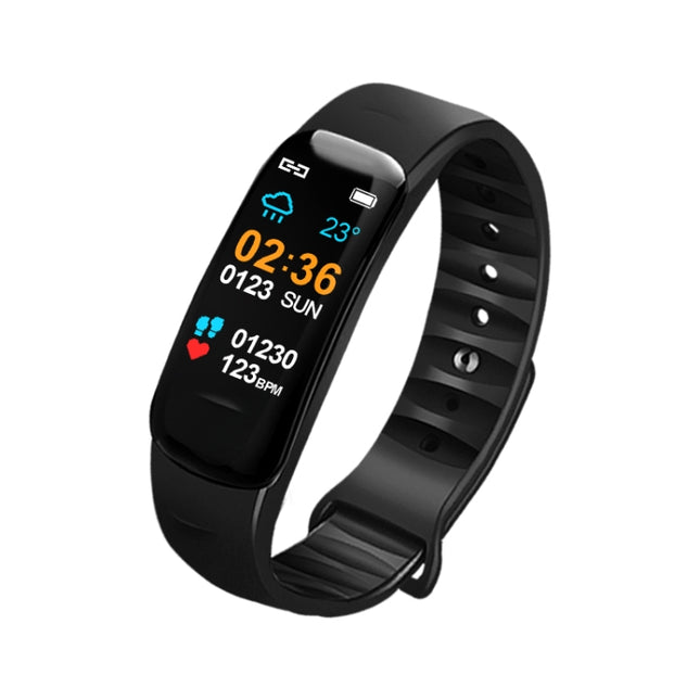 DOMIN0 C1S 0.96 inches IPS Color Screen Smart Bracelet IP67 Waterproof, Support Call Reminder /Heart Rate Monitoring /Blood Pressure Monitoring /Sleep Monitoring /Sedentary Reminder / Remote Control(Black)-garmade.com