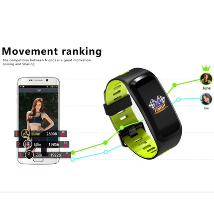 DTNO.1 F4 0.95 inches IPS Color Screen Smart Bracelet IP68 Waterproof, Support Call Reminder /Heart Rate Monitoring /Blood Pressure Monitoring /Sleep Monitoring / Blood Oxygen Monitoring (Green)-garmade.com