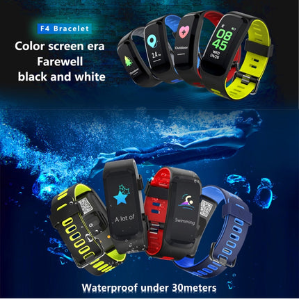 DTNO.1 F4 0.95 inches IPS Color Screen Smart Bracelet IP68 Waterproof, Support Call Reminder /Heart Rate Monitoring /Blood Pressure Monitoring /Sleep Monitoring / Blood Oxygen Monitoring (Blue)-garmade.com