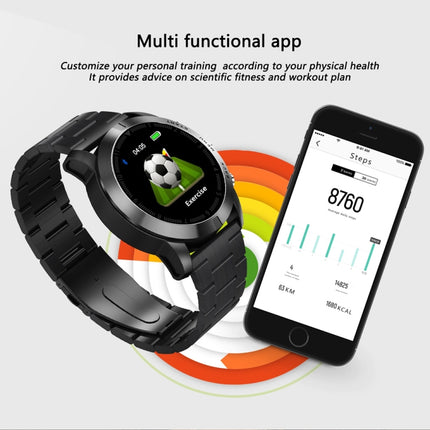 DTNO.1 S10 1.3 inches TFT Color Screen Smart Bracelet IP68 Waterproof, Steel Watchband, Support Call Reminder /Heart Rate Monitoring /Sleep Monitoring /Multi-sport Mode (Black)-garmade.com