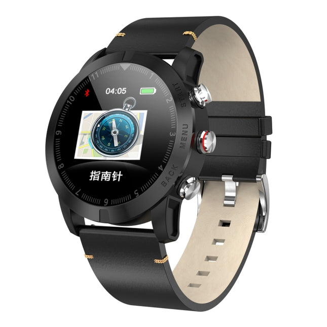 DTNO.1 S10 1.3 inches TFT Color Screen Smart Bracelet IP68 Waterproof, Leather Watchband, Support Call Reminder /Heart Rate Monitoring /Sleep Monitoring /Multi-sport Mode (Black)-garmade.com