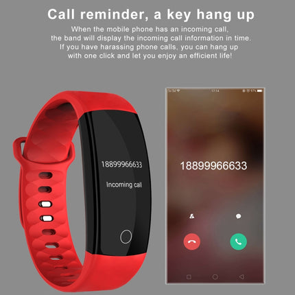 QS01 0.96 inches TFT Color Screen Smart Bracelet IP67 Waterproof, Support Call Reminder /Heart Rate Monitoring /Sleep Monitoring /Blood Pressure Monitoring /Sedentary Reminder (Blue)-garmade.com