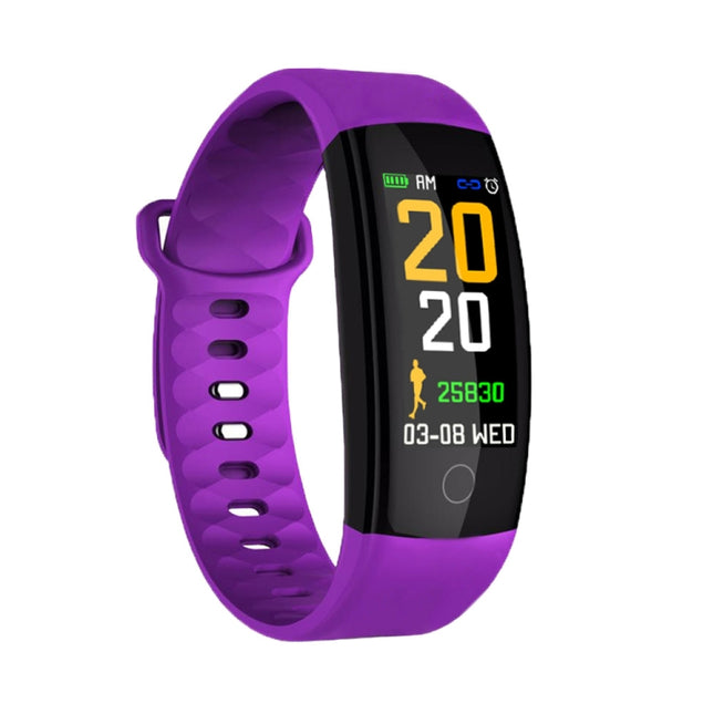 QS01 0.96 inches TFT Color Screen Smart Bracelet IP67 Waterproof, Support Call Reminder /Heart Rate Monitoring /Sleep Monitoring /Blood Pressure Monitoring /Sedentary Reminder (Purple)-garmade.com