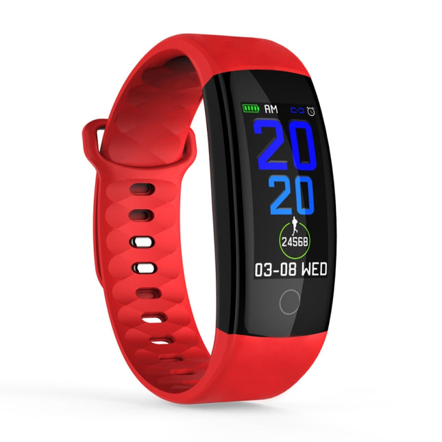 QS01 0.96 inches TFT Color Screen Smart Bracelet IP67 Waterproof, Support Call Reminder /Heart Rate Monitoring /Sleep Monitoring /Blood Pressure Monitoring /Sedentary Reminder (Red)-garmade.com