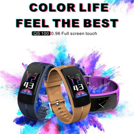 QS100 0.96 inches TFT Color Screen Smart Bracelet IP67 Waterproof, Support Call Reminder /Heart Rate Monitoring /Sleep Monitoring /Sedentary Reminder /Blood Pressure Monitoring (Coffee)-garmade.com