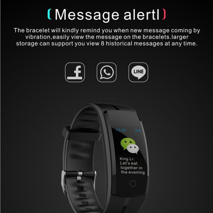 QS100 0.96 inches TFT Color Screen Smart Bracelet IP67 Waterproof, Support Call Reminder /Heart Rate Monitoring /Sleep Monitoring /Sedentary Reminder /Blood Pressure Monitoring (Blue)-garmade.com