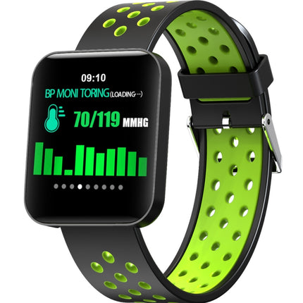 S88 1.54 inches TFT Color Screen Smart Bracelet IP67 Waterproof, Silicone Watchband, Support Call Reminder /Heart Rate Monitoring /Sleep Monitoring /Sedentary Reminder /Blood Pressure Monitoring(Green)-garmade.com