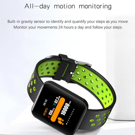 S88 1.54 inches TFT Color Screen Smart Bracelet IP67 Waterproof, Silicone Watchband, Support Call Reminder /Heart Rate Monitoring /Sleep Monitoring /Sedentary Reminder /Blood Pressure Monitoring(Green)-garmade.com
