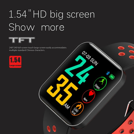 S88 1.54 inches TFT Color Screen Smart Bracelet IP67 Waterproof, Silicone Watchband, Support Call Reminder /Heart Rate Monitoring /Sleep Monitoring /Sedentary Reminder /Blood Pressure Monitoring(Grey)-garmade.com