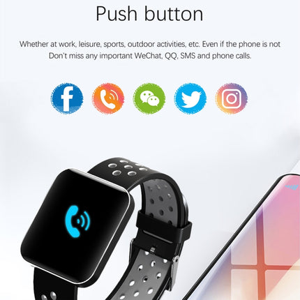 S88 1.54 inches TFT Color Screen Smart Bracelet IP67 Waterproof, Silicone Watchband, Support Call Reminder /Heart Rate Monitoring /Sleep Monitoring /Sedentary Reminder /Blood Pressure Monitoring(Blue)-garmade.com
