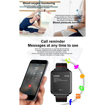 T2 1.3 inches TFT IPS Color Screen Smart Bracelet IP67 Waterproof, Support Call Reminder /Heart Rate Monitoring /Sleep Monitoring /Sedentary Reminder /Blood Pressure Monitoring /Blood Oxygen Monitoring (Grey)-garmade.com
