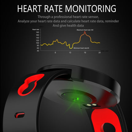 Z8 0.96 inches TFT Color Screen Smart Bracelet IP67 Waterproof, Silicone Watchband, Support Call Reminder /Heart Rate Monitoring /Sleep Monitoring /Sedentary Reminder /Blood Pressure Monitoring(Black Red)-garmade.com
