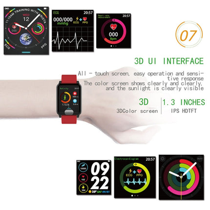 E04 1.3 inches IPS Color Screen Smart Watch IP67 Waterproof, TPU Watchband, Support Call Reminder / Heart Rate Monitoring / Blood Pressure Monitoring / Remote Care / Multiple Sport Modes (Blue)-garmade.com
