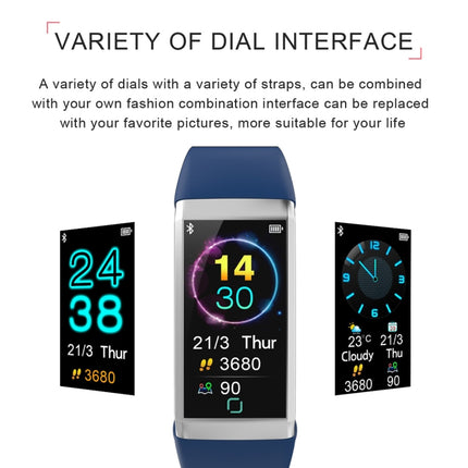 TD19 1.14 inches IPS Screen Smart Bracelet IP67 Waterproof, Support Call Reminder / Heart Rate Monitoring / Blood Pressure Monitoring / Sleep Monitoring / Remote Camera (Blue)-garmade.com