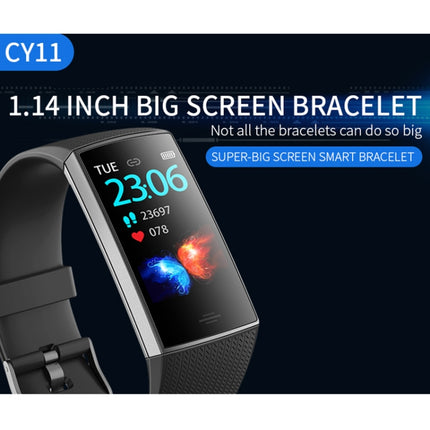 CY11 1.14 inches IPS Color Screen Smart Bracelet IP67 Waterproof, Support Step Counting / Call Reminder / Heart Rate Monitoring / Sleep Monitoring (Black)-garmade.com