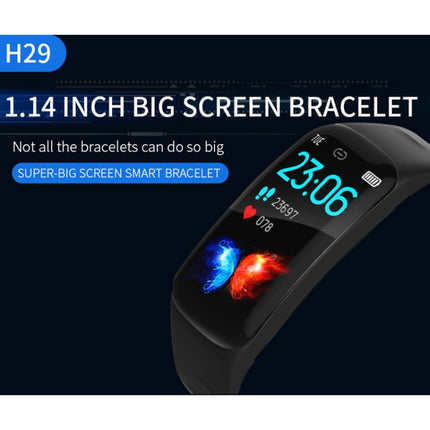H29 1.14 inches IPS Color Screen Smart Bracelet IP67 Waterproof, Support Step Counting / Call Reminder / Heart Rate Monitoring / Sleep Monitoring (Black)-garmade.com