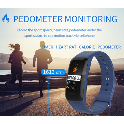 H29 1.14 inches IPS Color Screen Smart Bracelet IP67 Waterproof, Support Step Counting / Call Reminder / Heart Rate Monitoring / Sleep Monitoring (Blue)-garmade.com