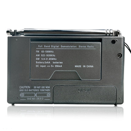 HRD-310 Portable FM AM SW Full Band Digital Demodulation Radio (Grey)-garmade.com