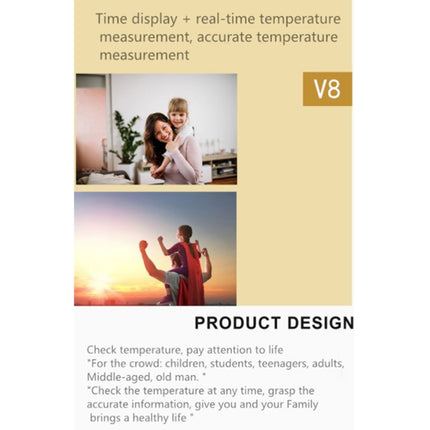 V8 Smart Temperature Monitoring Bracelet, Temperature Measurement Range: 30-45 Degrees Celsius-garmade.com