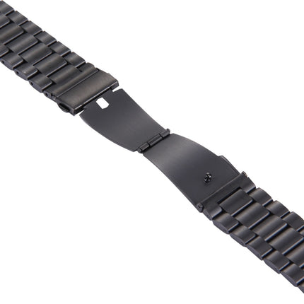 For Fitbit Blaze Smart Watch Butterfly Buckle 3 Beads Stainless Steel Watchband(Black)-garmade.com