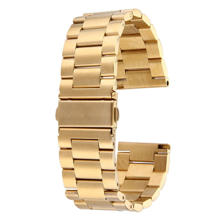 For Fitbit Blaze Smart Watch Butterfly Buckle 3 Beads Stainless Steel Watchband(Gold)-garmade.com