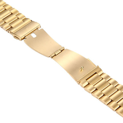 For Fitbit Blaze Smart Watch Butterfly Buckle 3 Beads Stainless Steel Watchband(Gold)-garmade.com