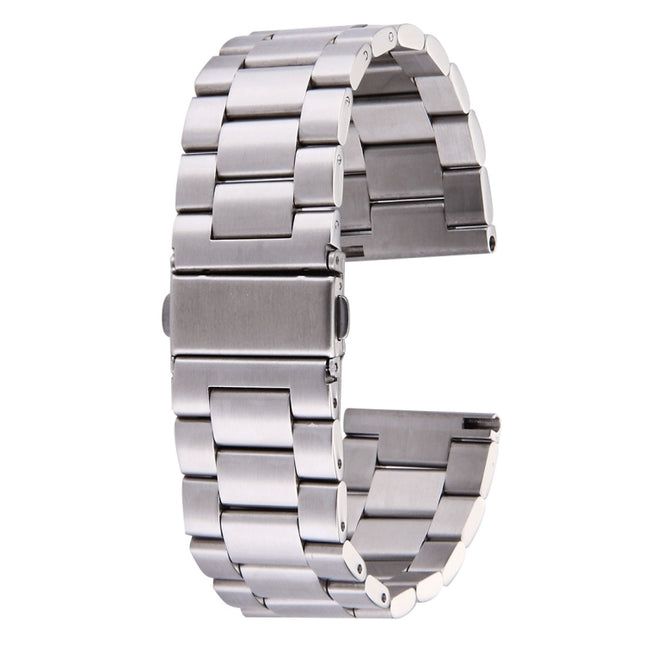 For Fitbit Blaze Smart Watch Butterfly Buckle 3 Beads Stainless Steel Watchband(Silver)-garmade.com