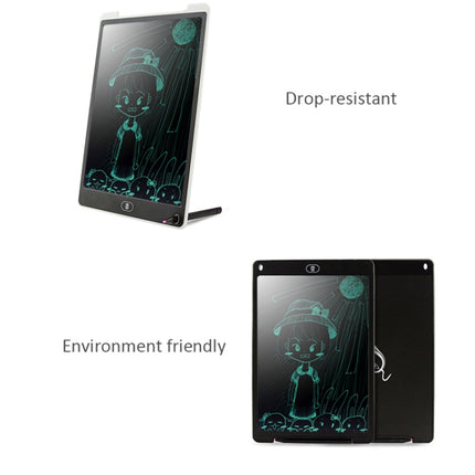 CHUYI Portable 12 inch LCD Writing Tablet Drawing Graffiti Electronic Handwriting Pad Message Graphics Board Draft Paper with Writing Pen, CE / FCC / RoHS Certificated(Black)-garmade.com