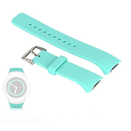 Solid Color Wrist Strap Watch Band for Galaxy Gear S2 R720(Cyan)-garmade.com