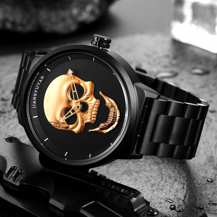 JIANGYUYAN 1739 Men Fashion & Casual Quartz Wrist Watch with Stainless Steel Band (Gold)-garmade.com