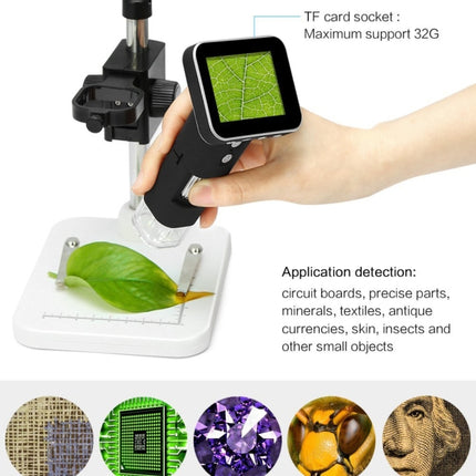 500X Zoom Magnifier 3MP Image Sensor USB Digital Microscope with 2.5 inch Screen & 8 LED & Professional Stand, Support TF Card-garmade.com