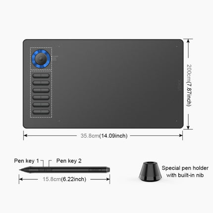 VEIKK A15PRO 10x6 inch 5080 LPI Type-C Interface Smart Touch Electronic Graphic Tablet (Blue)-garmade.com