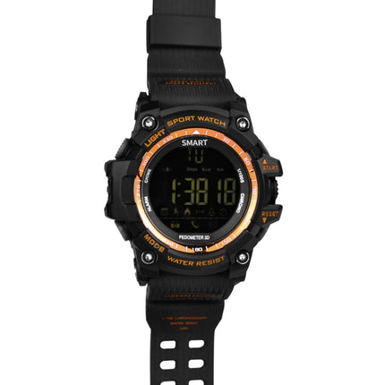 EX16 1.12 Inch FSTN LCD Full Angle Screen Display Sport Smart Watch, IP67 Waterproof, Support Pedometer / Stopwatch / Alarm / Notification Remind / Call Notify / Camera Remote Control / Calories Burned, Compatible with Android and iOS Phones(Gold)-garmade.com