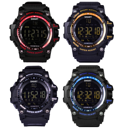 EX16 1.12 Inch FSTN LCD Full Angle Screen Display Sport Smart Watch, IP67 Waterproof, Support Pedometer / Stopwatch / Alarm / Notification Remind / Call Notify / Camera Remote Control / Calories Burned, Compatible with Android and iOS Phones(Gold)-garmade.com