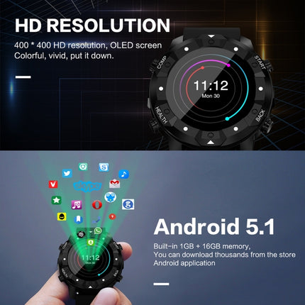 S3 1.39 inch OLED Screen Display Bluetooth Smart Watch, IP67 Waterproof, Support Compass / Heart Rate Monitor / SIM Card / GPS Navigation, Compatible with Android and iOS Phones(Orange)-garmade.com