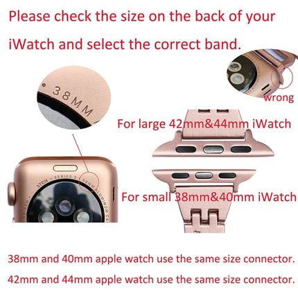 Colorful Diamond Stainless Steel Watchband for Apple Watch Series 5 & 4 40mm / 3 & 2 & 1 38mm(Black)-garmade.com