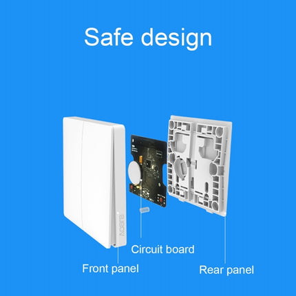Original Xiaomi Aqara Smart Light Control Double Key Paste Wall style Wireless Switch, Work with Xiaomi Multifunctional Gateway (CA1001) Mihome APP Control(White)-garmade.com