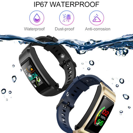 S2 1.08 inch TFT Color Screen Smart Watch, Silicone Strap ,IP67 Waterproof, Support Call Reminder /Heart Rate Monitoring/Sleep Monitoring/Blood Oxygen Monitoring/Blood Pressure Monitoring(Blue)-garmade.com