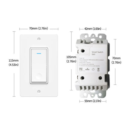 120 Type WiFi Smart Wall Touch Switch, US Plug(White)-garmade.com