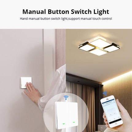 2 Buttons Intelligent Switch Smart Wall Switch (White)-garmade.com