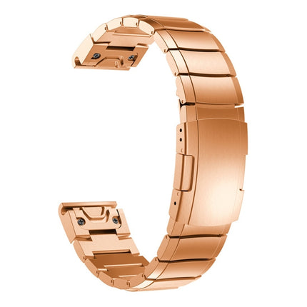 Quick Dismantling Steel Wrist Strap Watchband for Garmin Fenix 5X 26mm (Rose Gold)-garmade.com