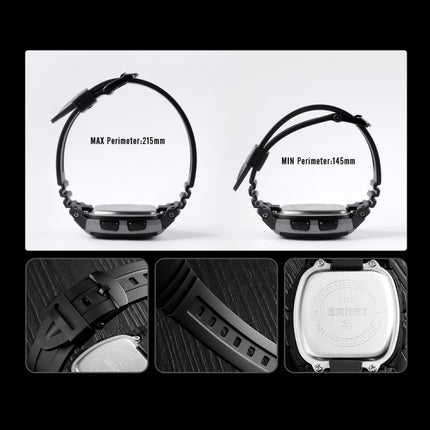 SKMEI 1278 Fashionable Outdoor 50m Waterproof Digital Watch Student Sports Wrist Watch Support 5 Group Alarm Clocks(Black)-garmade.com