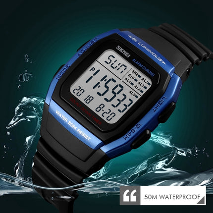 SKMEI 1278 Fashionable Outdoor 50m Waterproof Digital Watch Student Sports Wrist Watch Support 5 Group Alarm Clocks(Rose Gold)-garmade.com