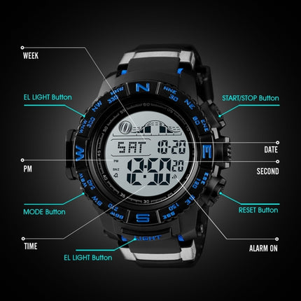 SKMEI 1380 Men Fashionable Outdoor 50m Waterproof Digital Watch Large Dial Sports Wrist Watch(Black)-garmade.com
