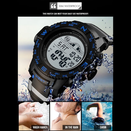 SKMEI 1380 Men Fashionable Outdoor 50m Waterproof Digital Watch Large Dial Sports Wrist Watch(Black)-garmade.com