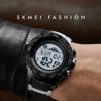 SKMEI 1380 Men Fashionable Outdoor 50m Waterproof Digital Watch Large Dial Sports Wrist Watch(Black)-garmade.com