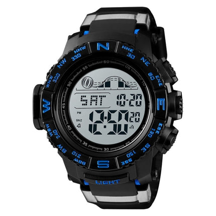 SKMEI 1380 Men Fashionable Outdoor 50m Waterproof Digital Watch Large Dial Sports Wrist Watch(Blue)-garmade.com