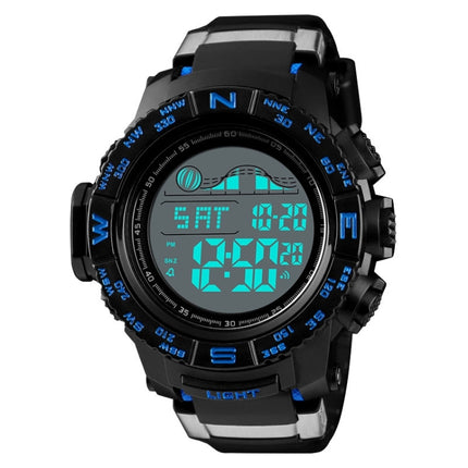 SKMEI 1380 Men Fashionable Outdoor 50m Waterproof Digital Watch Large Dial Sports Wrist Watch(Blue)-garmade.com